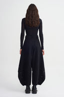 Siyah Hacimli Form Denim Pantolon-K263013022