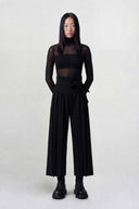 Siyah Yüksek Bel Plise Pantolon-K263013024