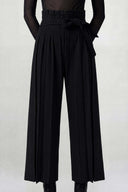 Siyah Yüksek Bel Plise Pantolon-K263013024