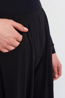 Siyah Drapeli Jarse Pantolon-K263013057