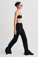 Siyah Geniş Paça Triko Pantolon-K263013064