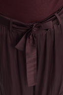 Bordo Kemerli Saten Pantolon-K263013073