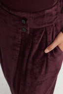 Bordo Kruvaze Kadife Pantolon-K263013074
