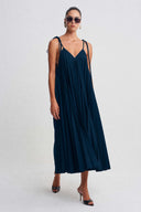 Pleated Strappy Midi Dress-K264014013