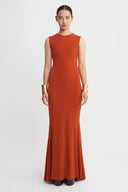 Kırmızı Asimetrik Kesim Balık Form Jarse Elbise-K264014063