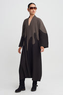 Renk Bloklu Piliseli Kaftan Elbise-K264014071