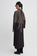 Renk Bloklu Piliseli Kaftan Elbise-K264014071