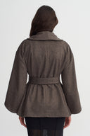 Mink Kuşaklı Şal Yaka Ceket-K265015026