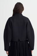 Black Short Melton Jacket-K265015030
