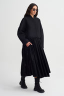 Black Short Melton Jacket-K265015030