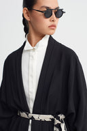 Floral Desenli Kuşaklı Kimono-K265015043