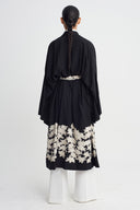 Floral Desenli Kuşaklı Kimono-K265015043