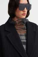 Siyah Uzun Kesim Oversize Klasik Yaka Palto-K267017002