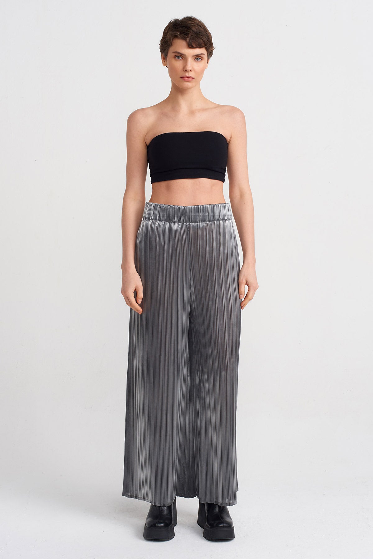 Steel Bol Plise Pantolon-Y243013052