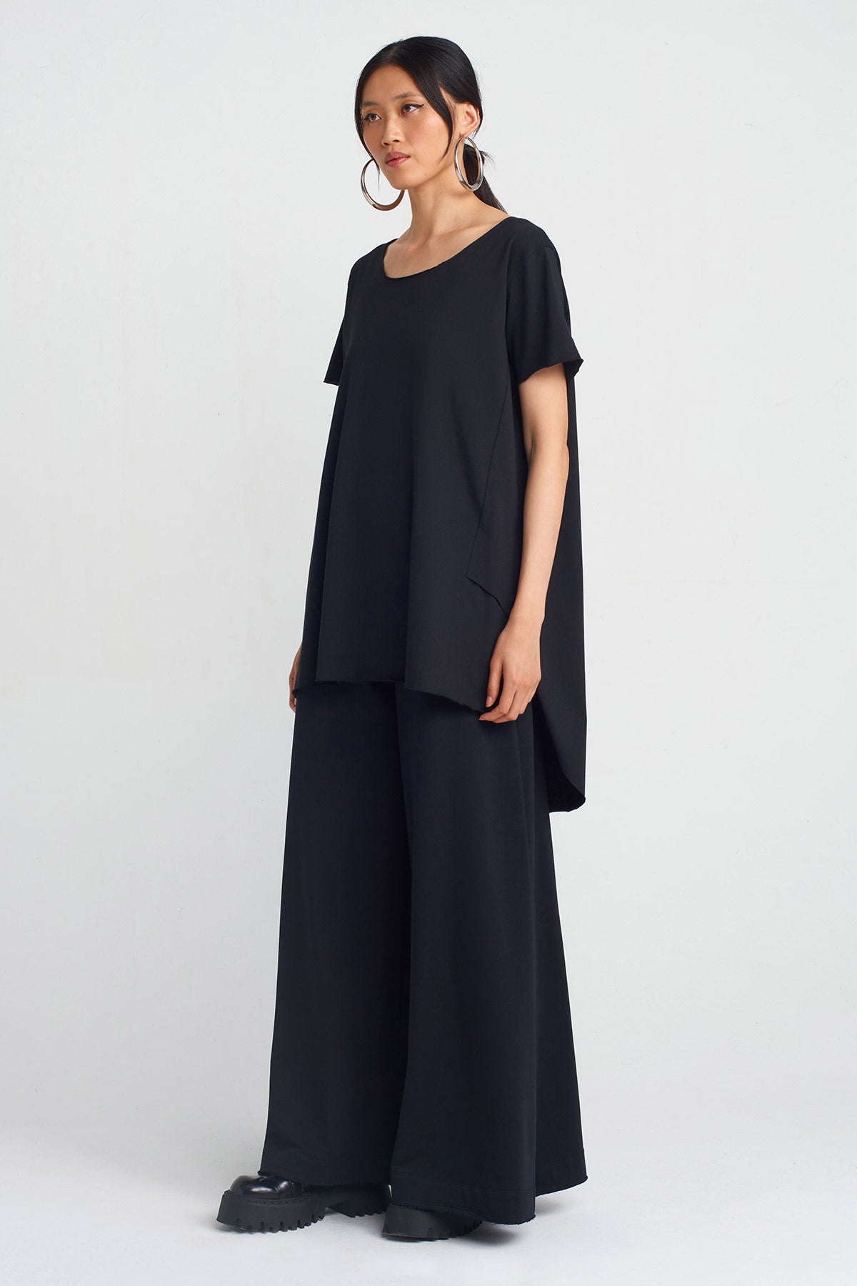 Siyah Oversize T-shirt-Y251011006