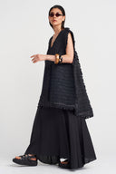 Siyah Oversize Örgü Top-Y251011117
