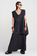 Siyah Oversize Örgü Top-Y251011117