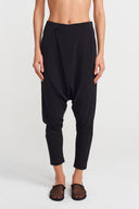 Siyah Kruvaze Jarse Şalvar-Y253013074