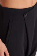 Black Double Breasted Jersey Shalwar-Y253013074
