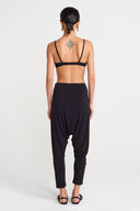 Black Double Breasted Jersey Shalwar-Y253013074