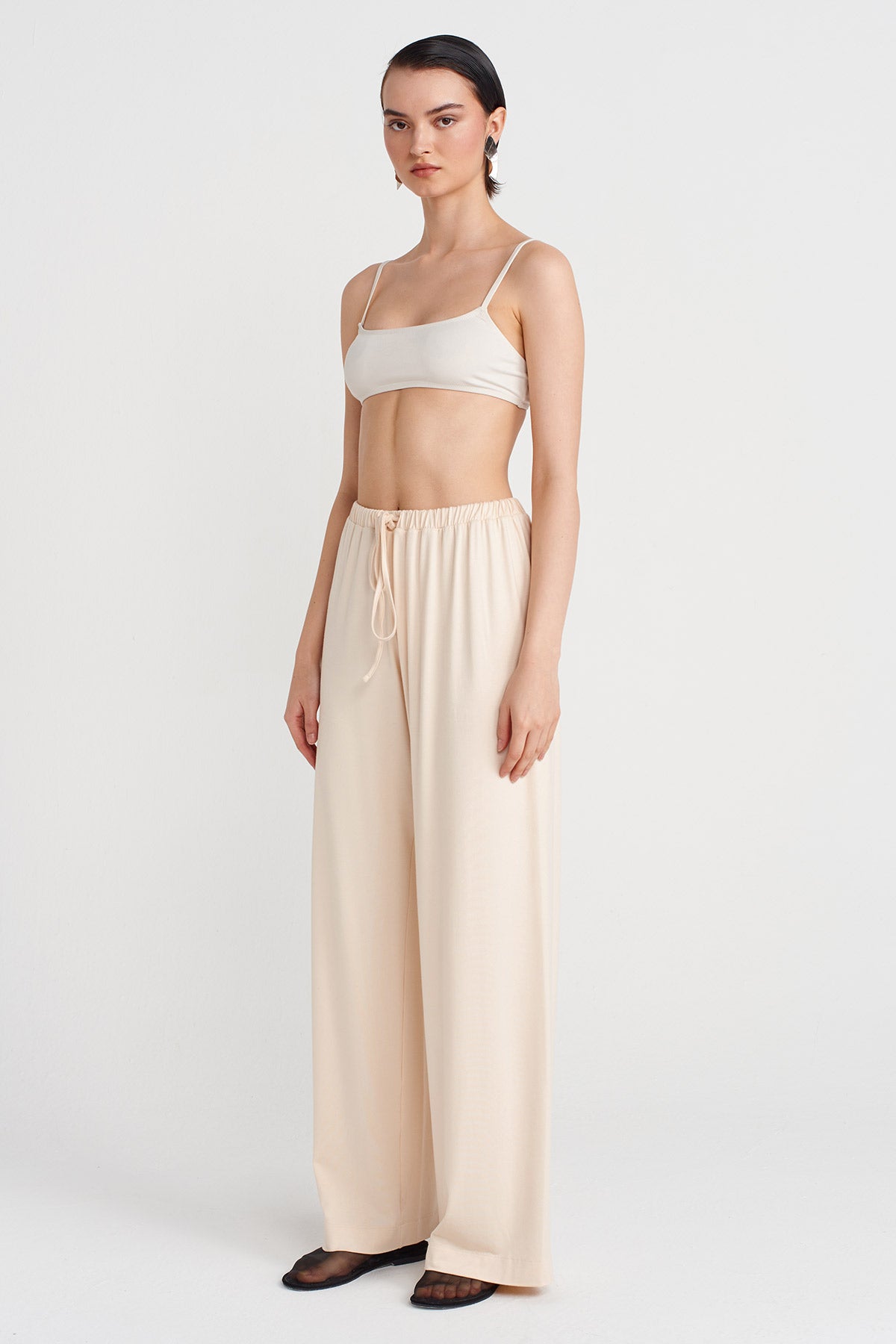 Natur Bambu Bol Pantolon-Y253013110