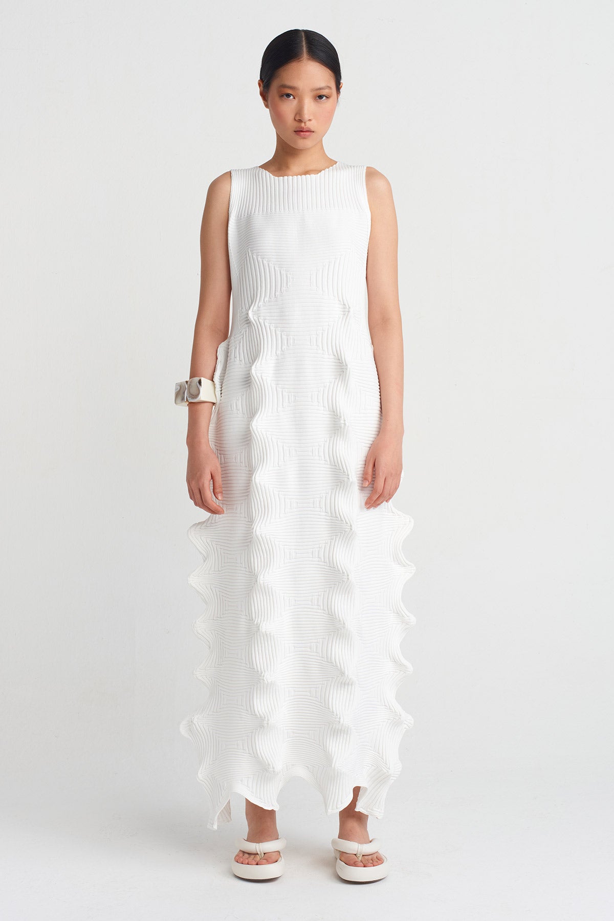 Off White Origami Knitwear Long Dress-Y254014092