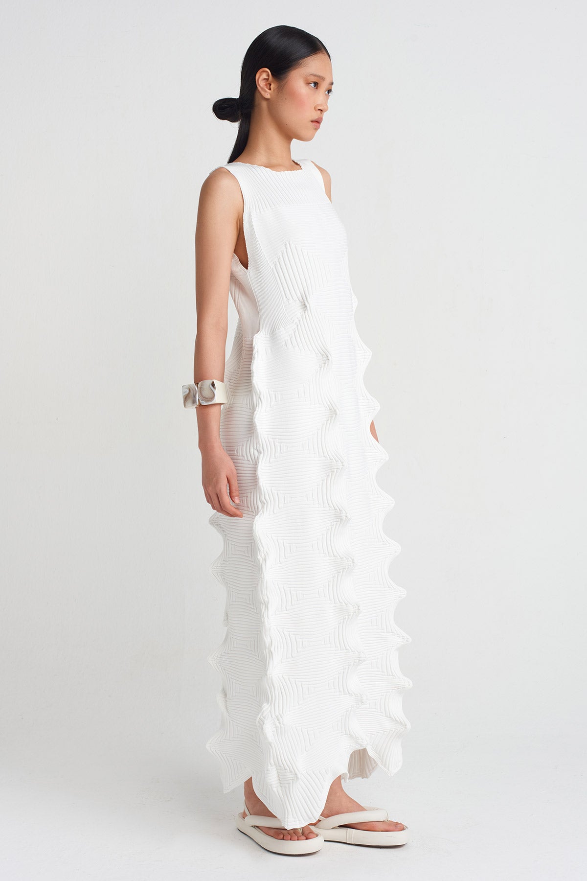 Off White Origami Knitwear Long Dress-Y254014092