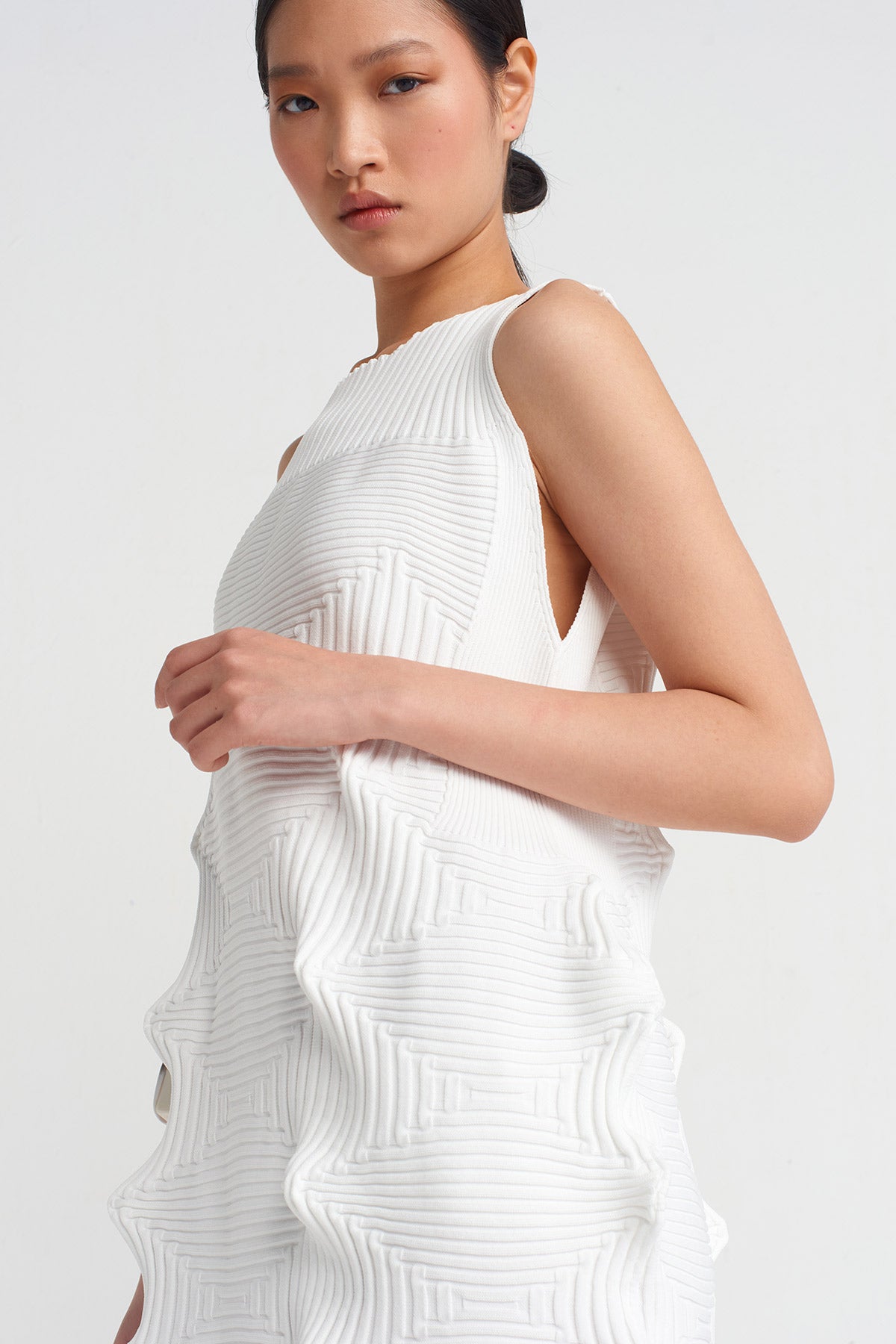 Off White Origami Knitwear Long Dress-Y254014092