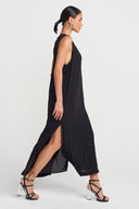 Siyah Şifon Şık Elbise-Y254014148