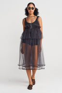 Black Puffy Tulle Dress-Y254014168