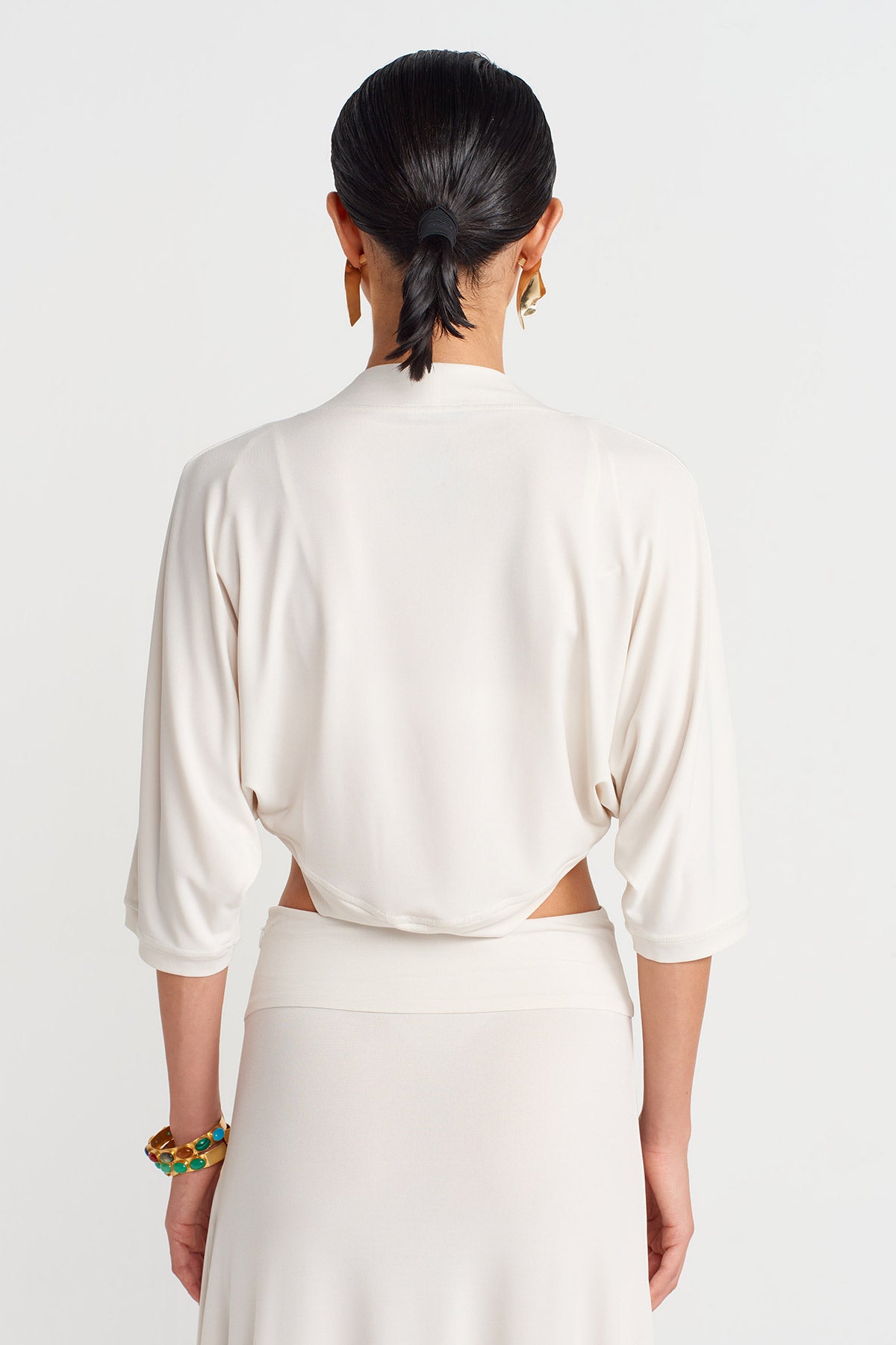 Ekru Kısa Bolero Hırka-Y255015085