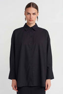 Black Oversize Poplin Shirt - Y261011038
