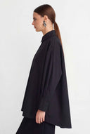 Siyah Oversize Poplin Gömlek-Y261011038