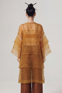 Bronze Organza Oversized Tunic Blouse-Y261011059