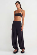 Siyah Jarse Balon Paça Pantolon-Y263013004