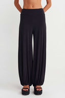 Siyah Jarse Balon Paça Pantolon-Y263013004