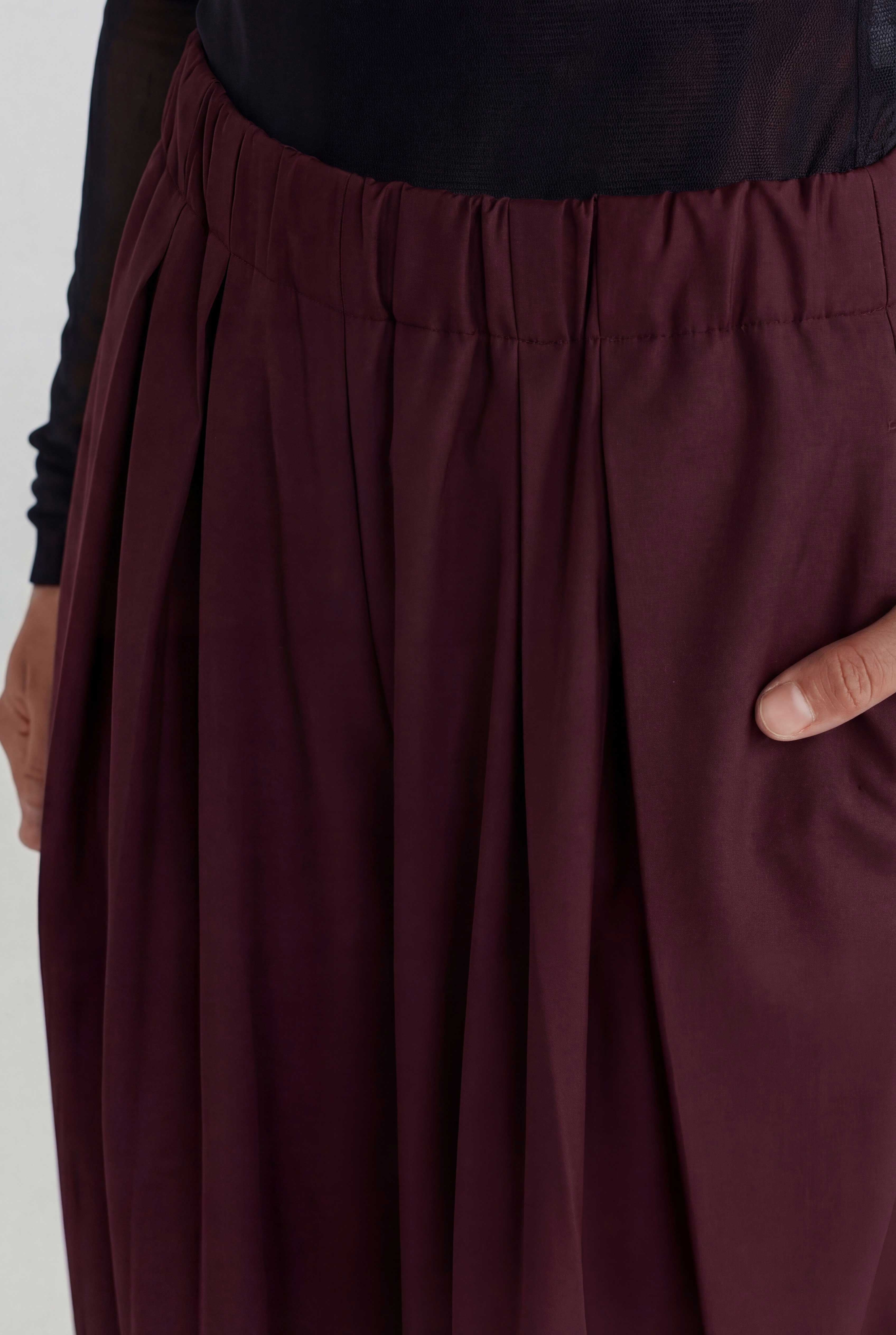 Bordo  Pileli Pantolon-Y263013023