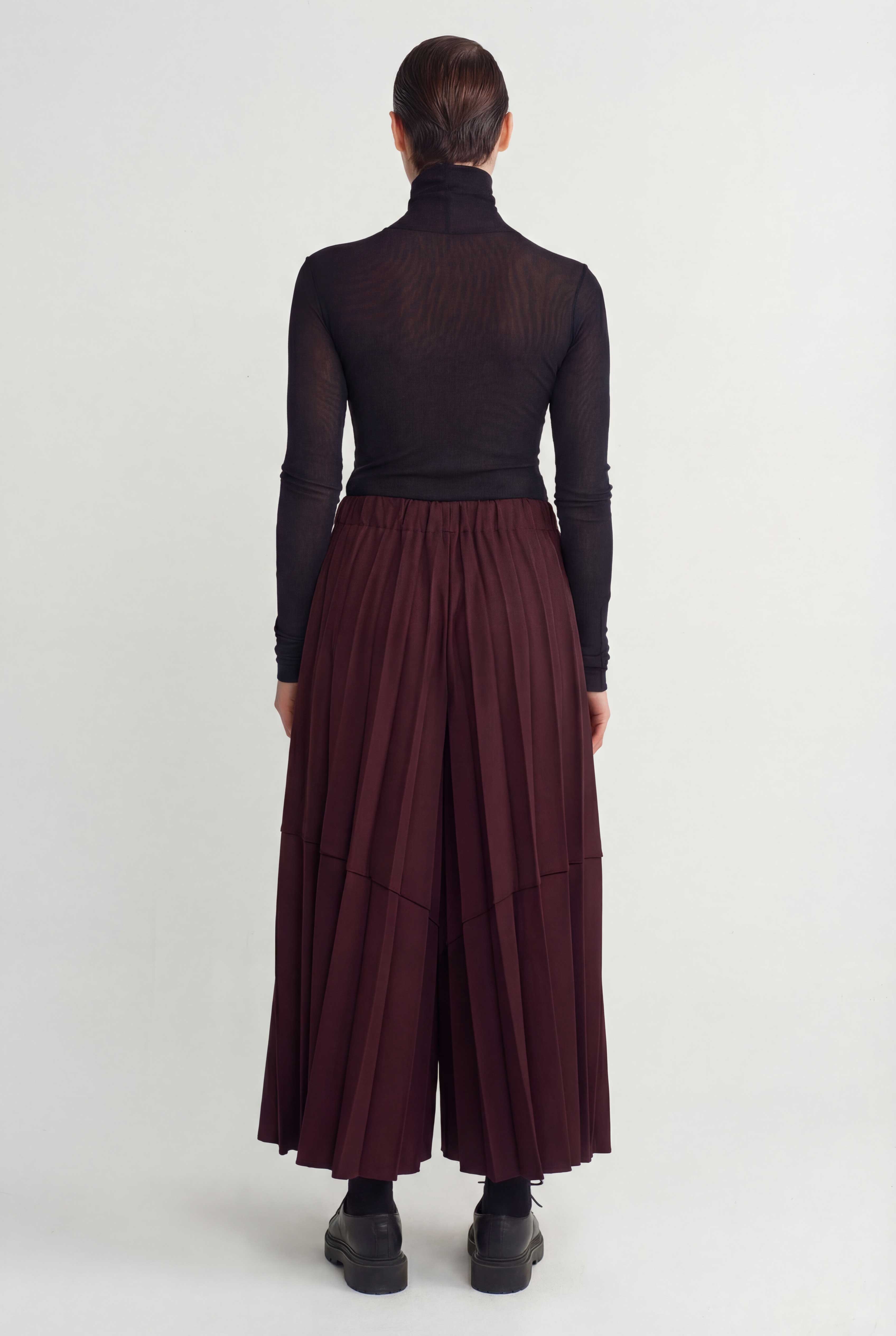 Bordo  Pileli Pantolon-Y263013023