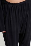 Black Loose-Fitting Trousers with Elastic Waistband - Y263013039