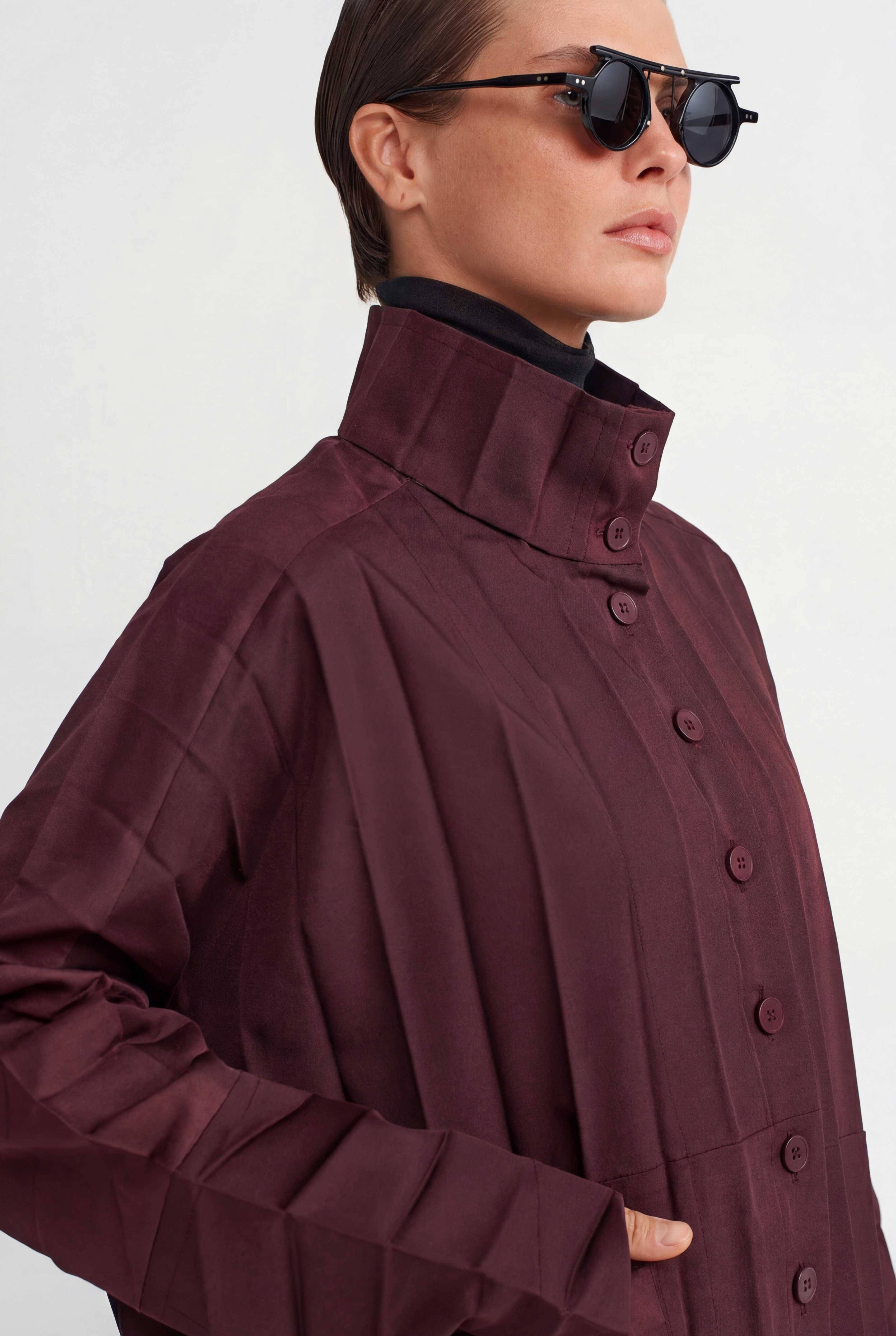 جاكيت بورغندي مطوي - Y265015025