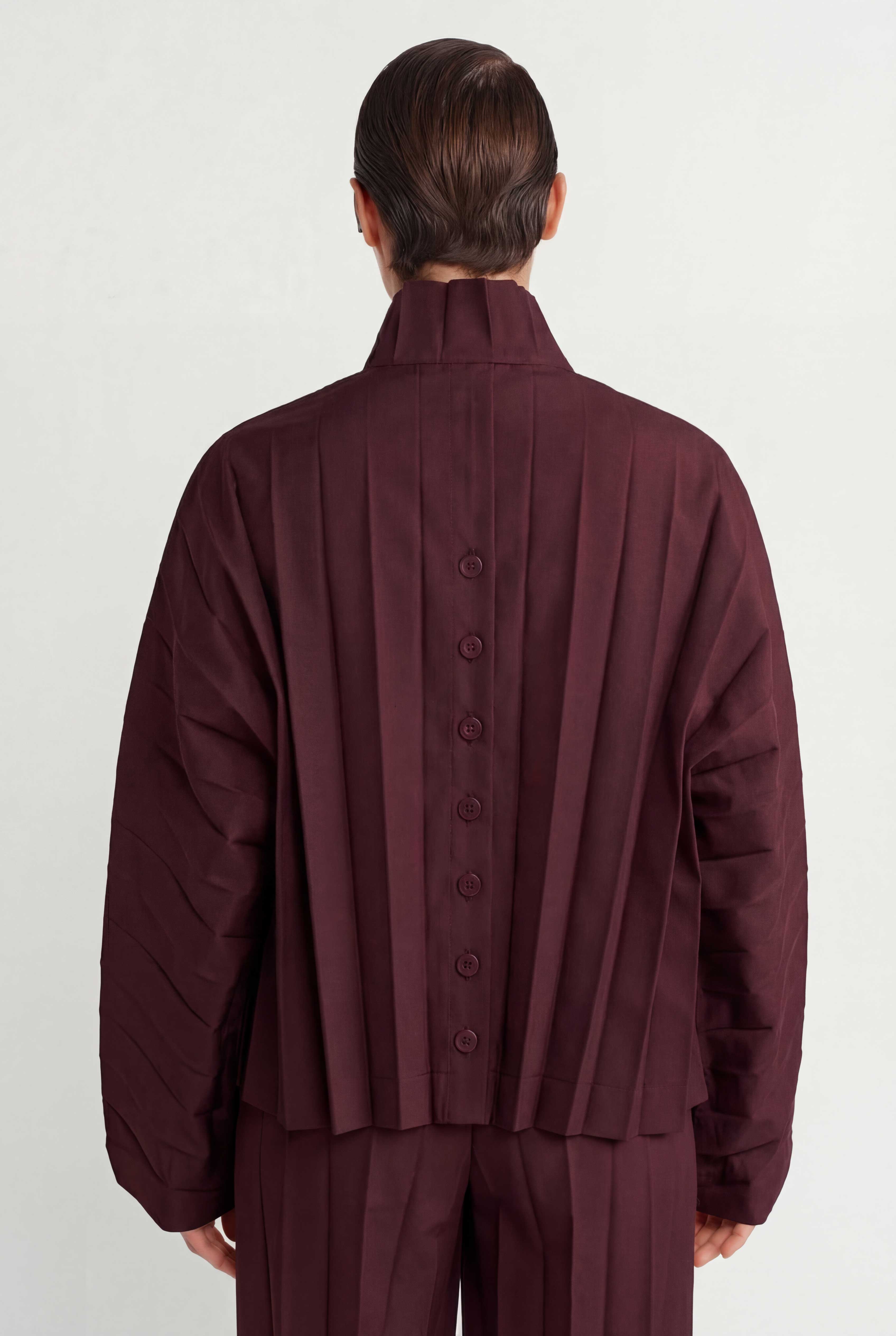 جاكيت بورغندي مطوي - Y265015025