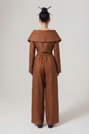 Bronze Large Collar Crop Jacket-Y265015030