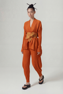 Bronze Patterned Fabric Belt-Y268018013