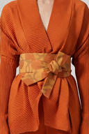 Bronze Patterned Fabric Belt-Y268018013