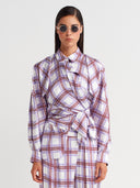 Patterned Draped Shirt - Y261011016