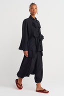 Black Shirt with Floral and Stripe Details - Y261011030