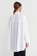 Kırık Beyaz Oversize Poplin Gömlek-Y261011038