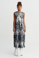 Dark Green Sequined Long Tunic - Y261011053