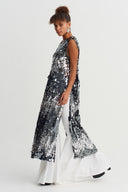 Dark Green Sequined Long Tunic - Y261011053