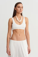 Off-White Minimalist Bralette Crop Top - Y261011069